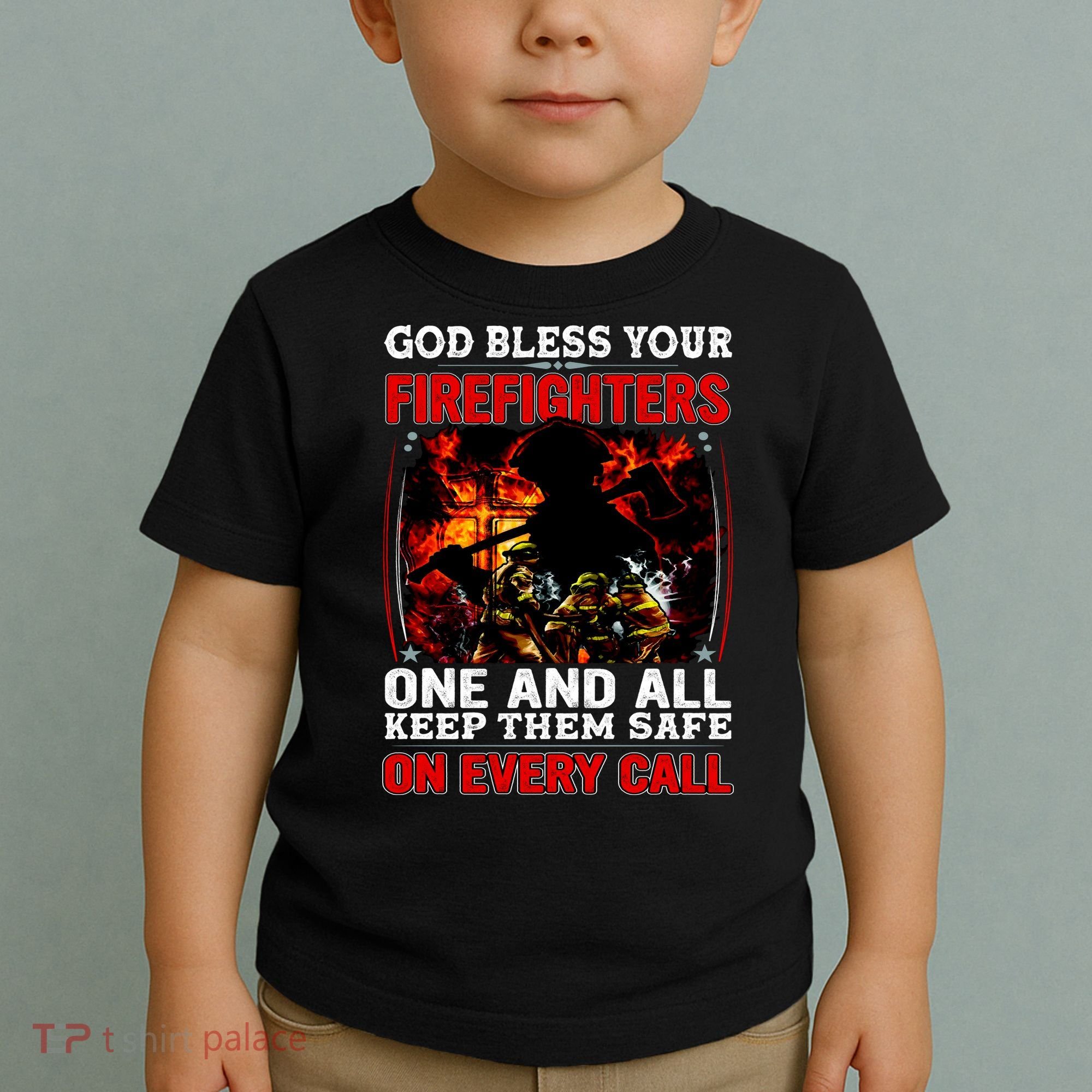 God Bless Firefighters Toddler T-Shirt