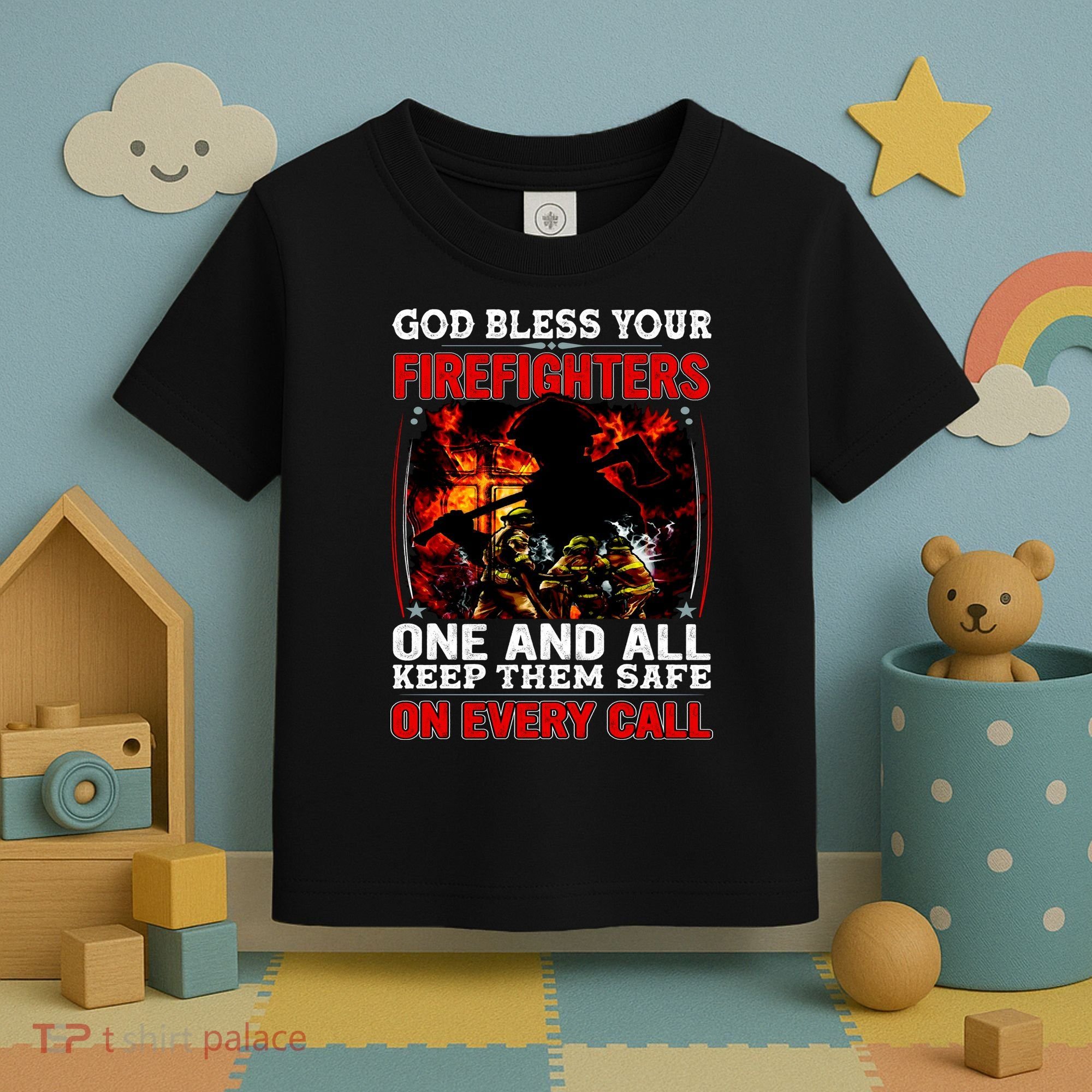 God Bless Firefighters Toddler T-Shirt