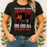 God Bless Firefighters Women's T-Shirt thumb 2