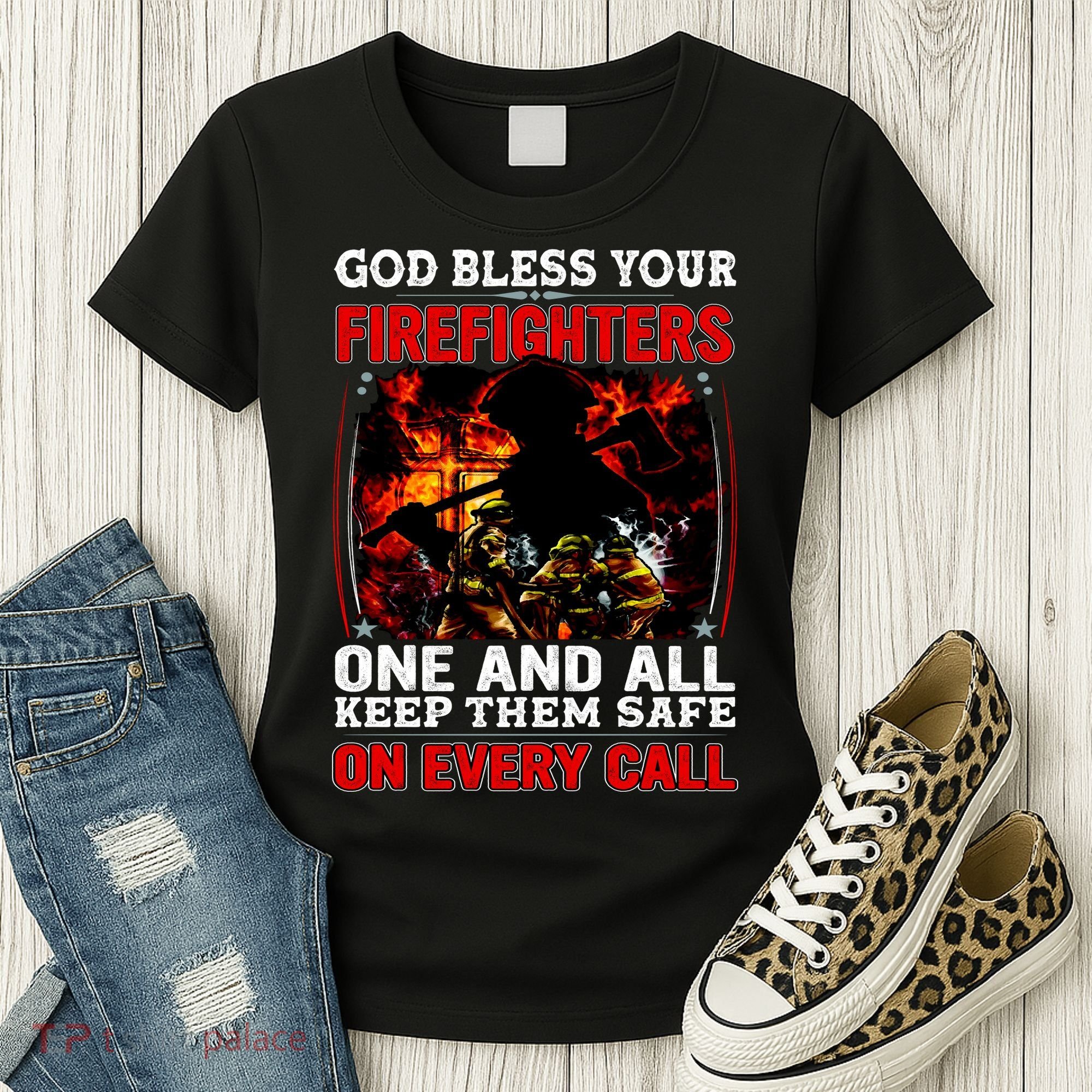 God Bless Firefighters Women's T-Shirt