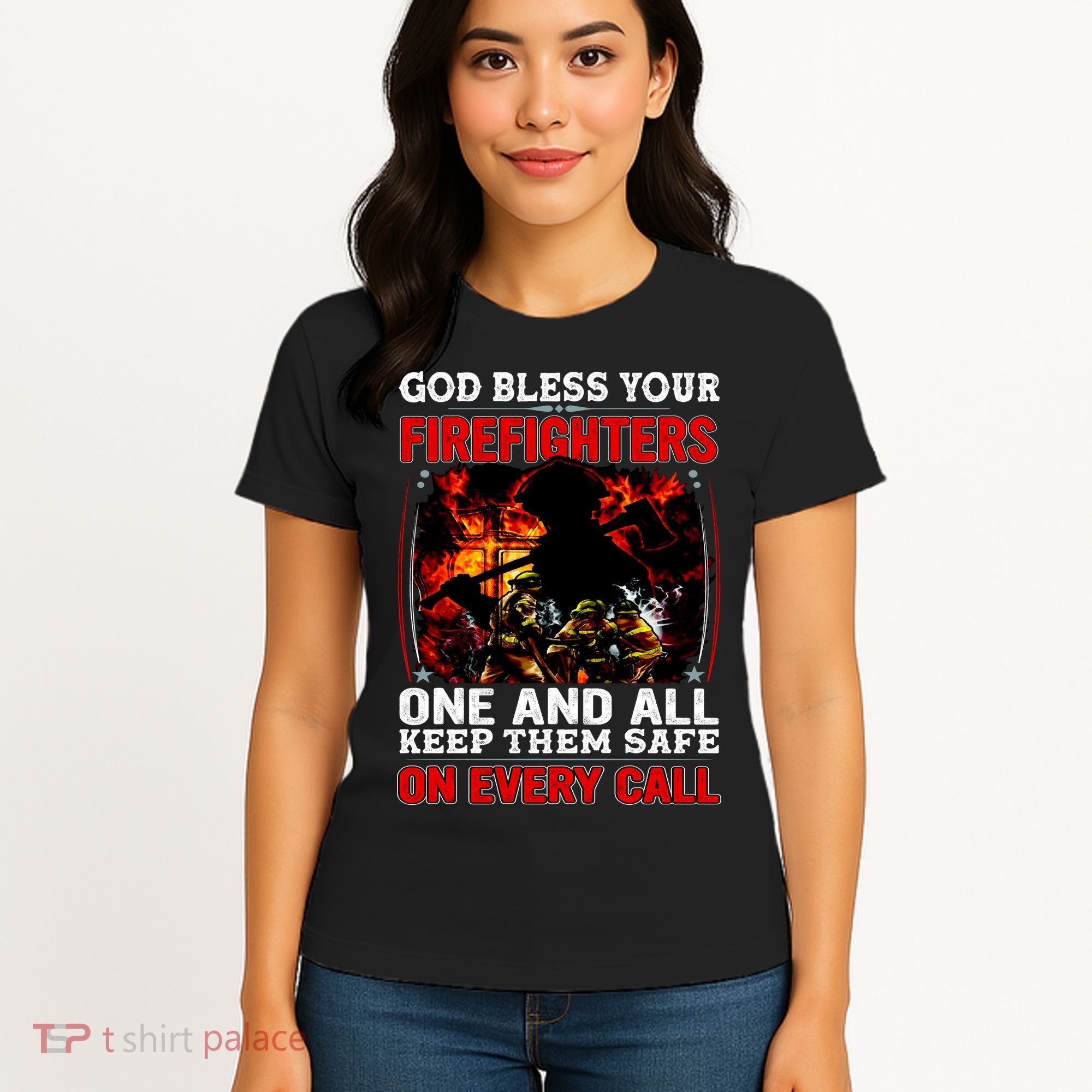 God Bless Firefighters Women's T-Shirt
