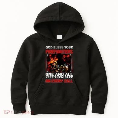 God Bless Firefighters Kids Hoodie