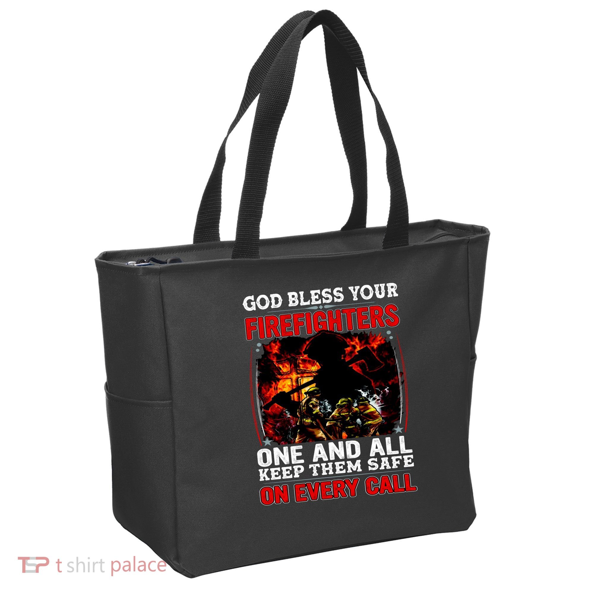 God Bless Firefighters Tote Bag