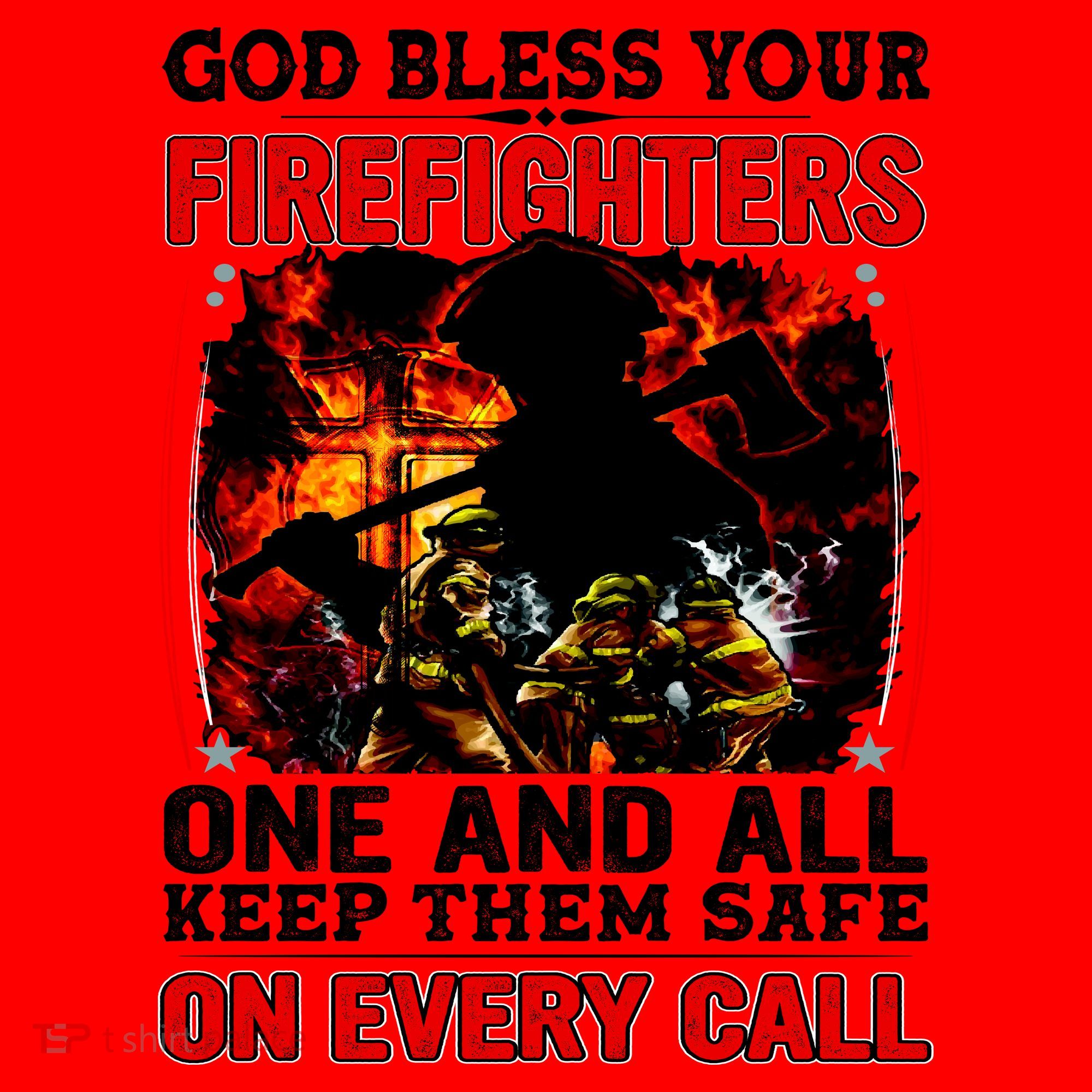 God Bless Firefighters Santa Hat