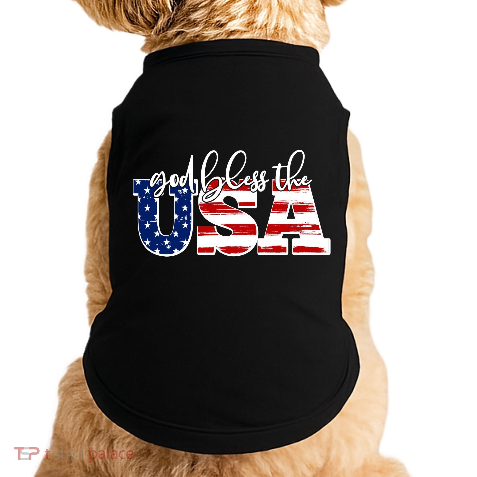 God Bless The USA American Flag Doggie Tank