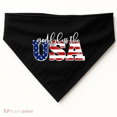 God Bless The USA American Flag USA-Made Doggie Bandana
