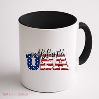 God Bless The USA American Flag Coffee Mug thumb 1