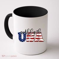 God Bless The USA American Flag Coffee Mug thumb 0