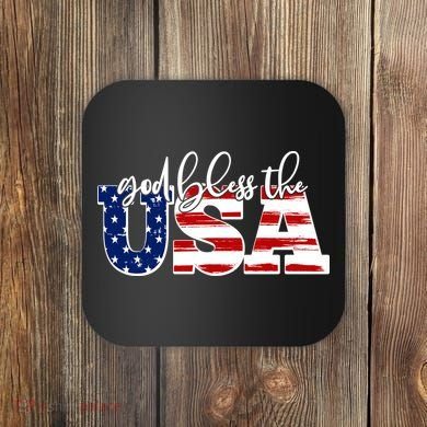 God Bless The USA American Flag Coaster
