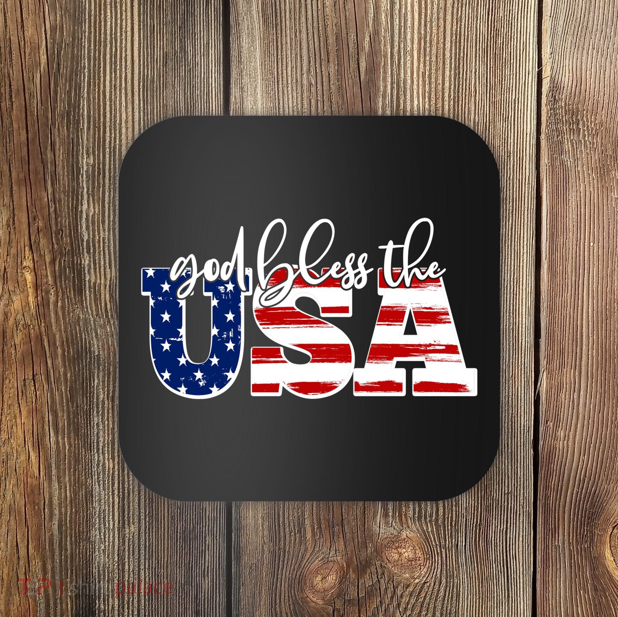 God Bless The USA American Flag Coaster