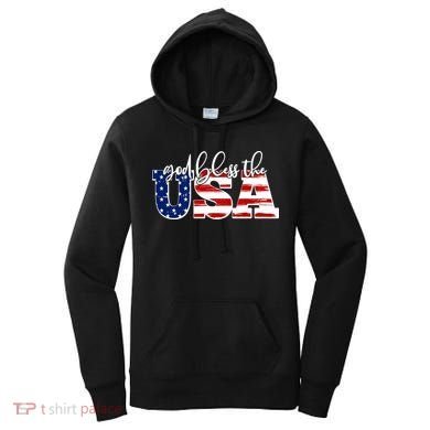 God Bless The USA American Flag Women's Hoodie