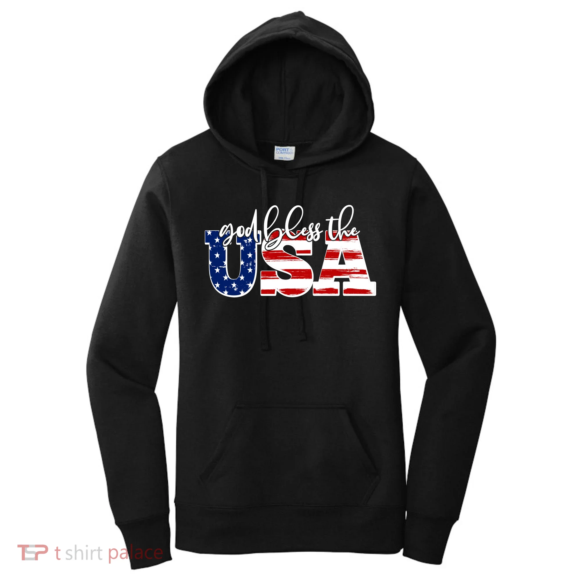 God Bless The USA American Flag Women's Hoodie