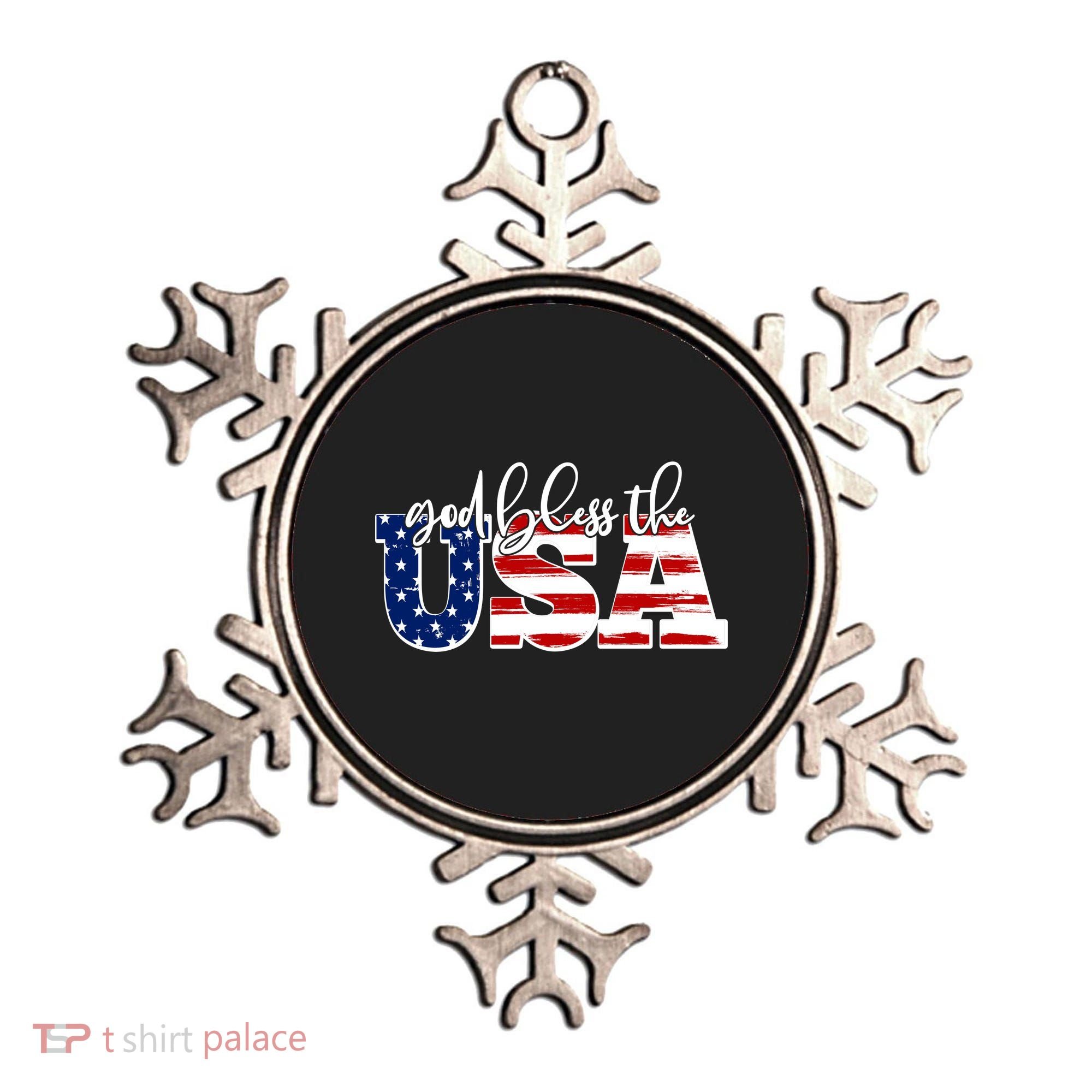 God Bless The USA American Flag Ornament