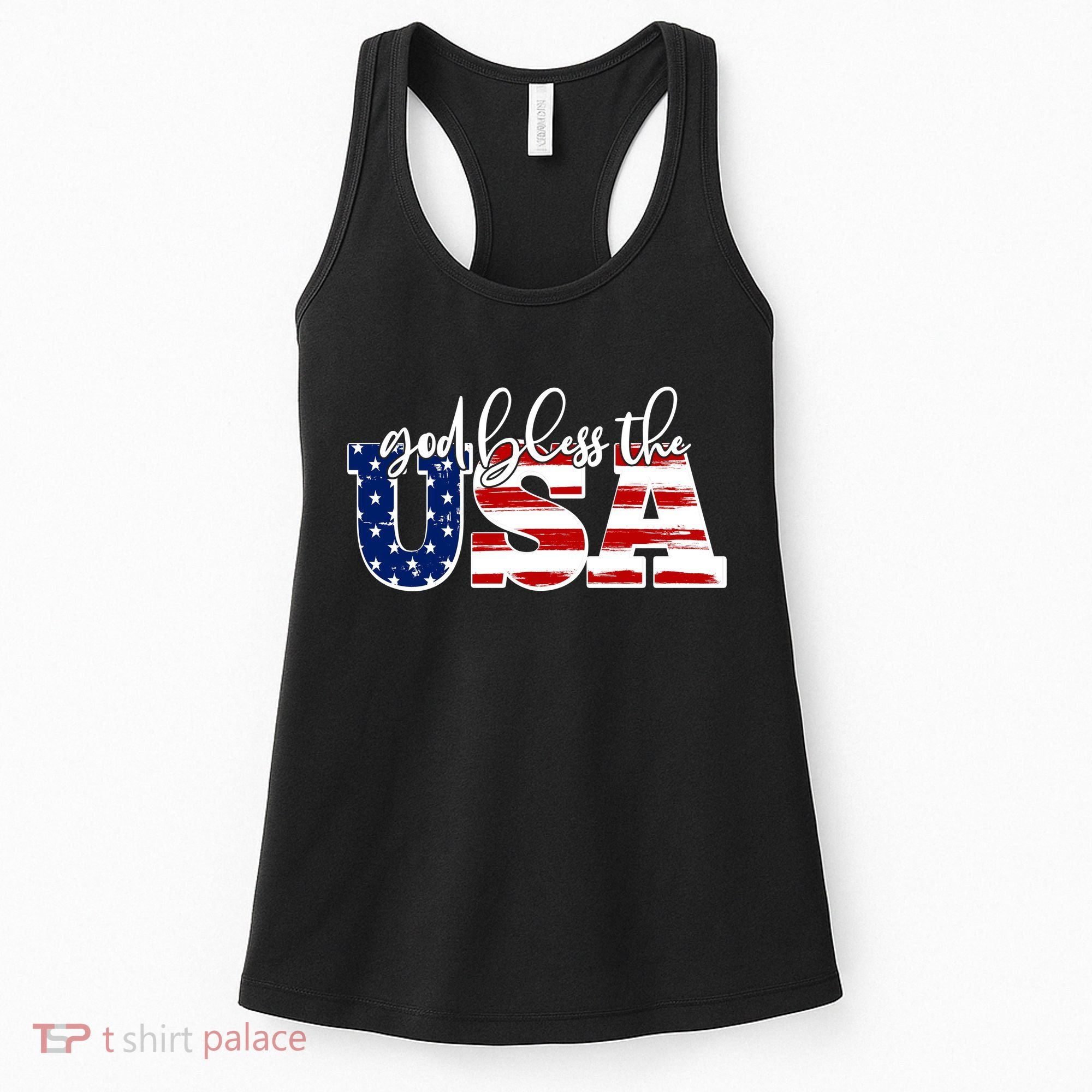 God Bless The USA American Flag Women's Tank Top