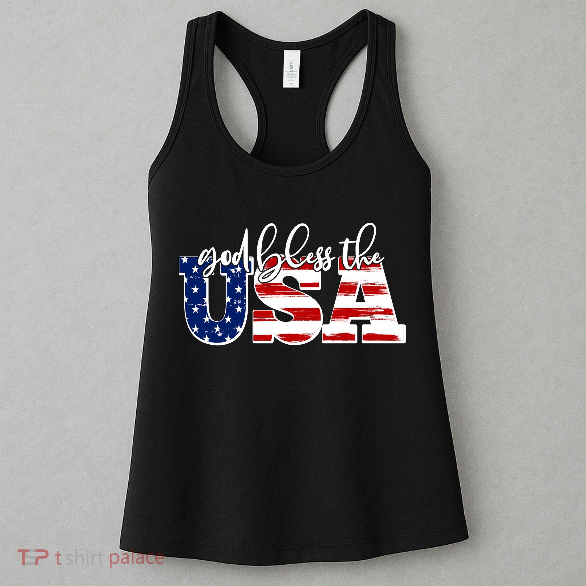 God Bless The USA American Flag Women's Tank Top