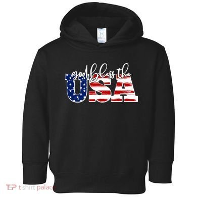 God Bless The USA American Flag Toddler Hoodie