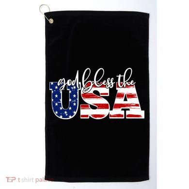God Bless The USA American Flag Golf Towel