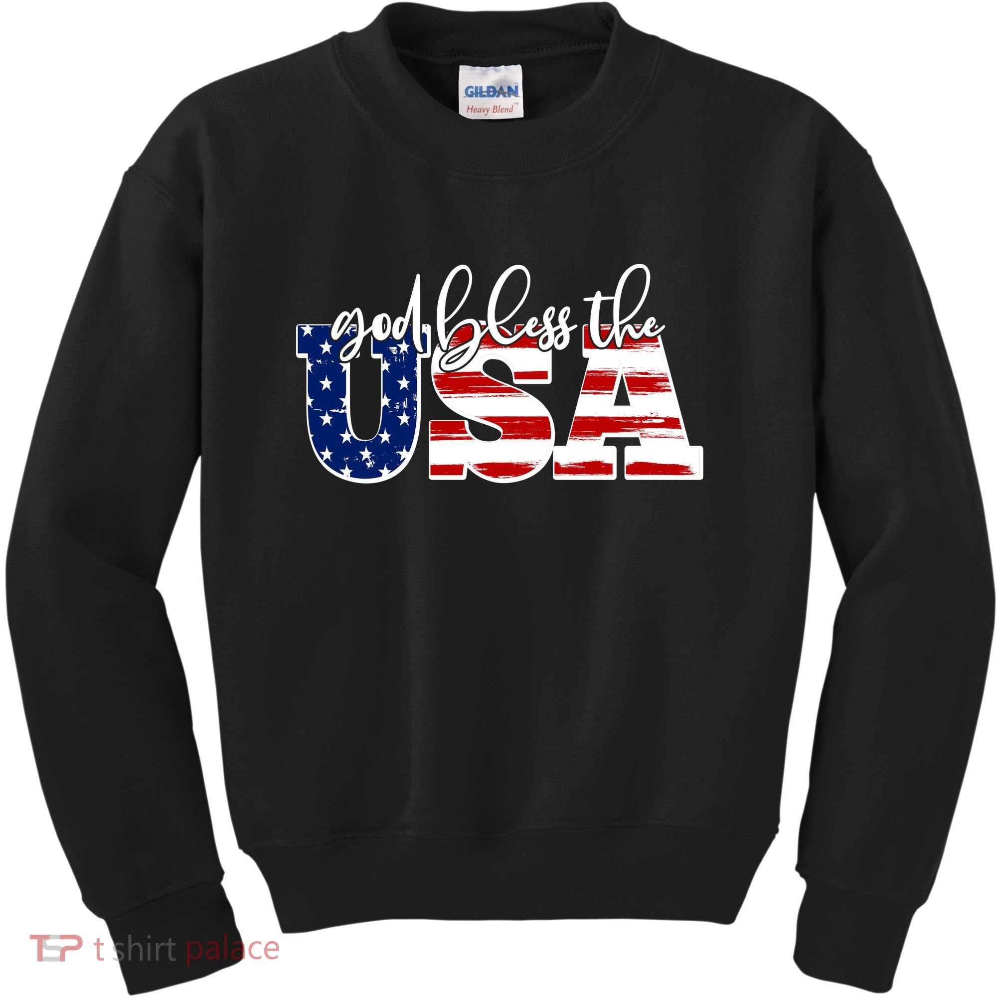 God Bless The USA American Flag Kids Sweatshirt