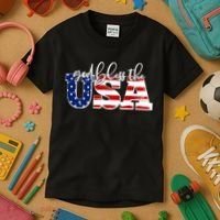 God Bless The USA American Flag Kids T-Shirt thumb 3