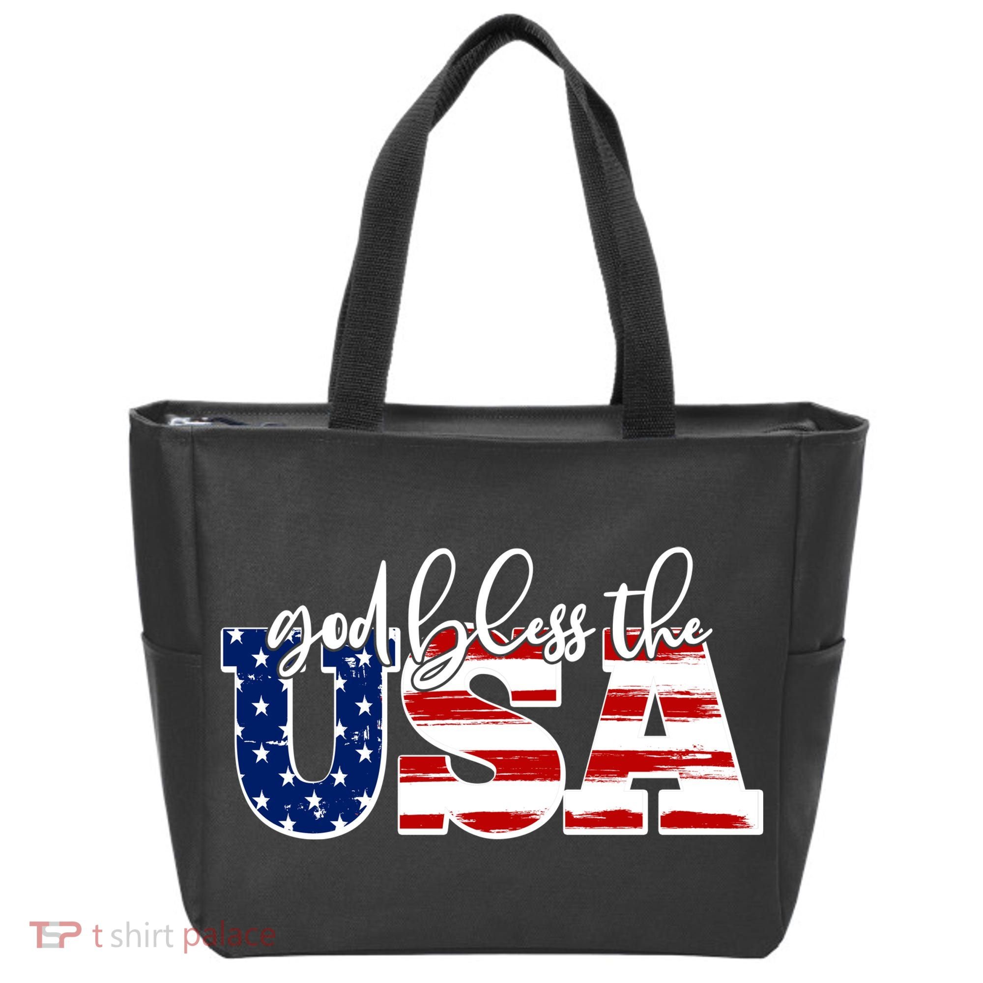 God Bless The USA American Flag Tote Bag