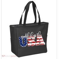 God Bless The USA American Flag Tote Bag thumb 2
