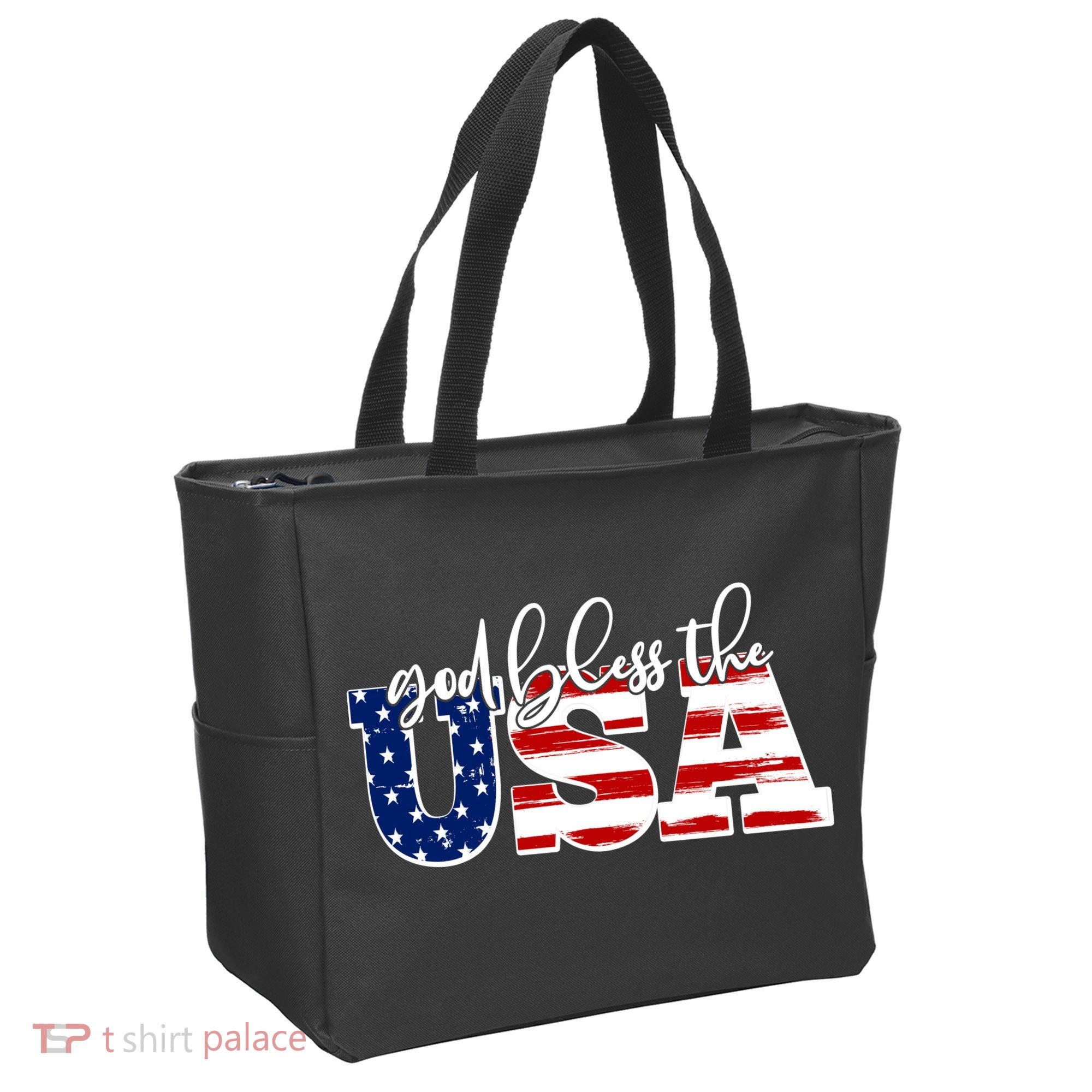 God Bless The USA American Flag Tote Bag