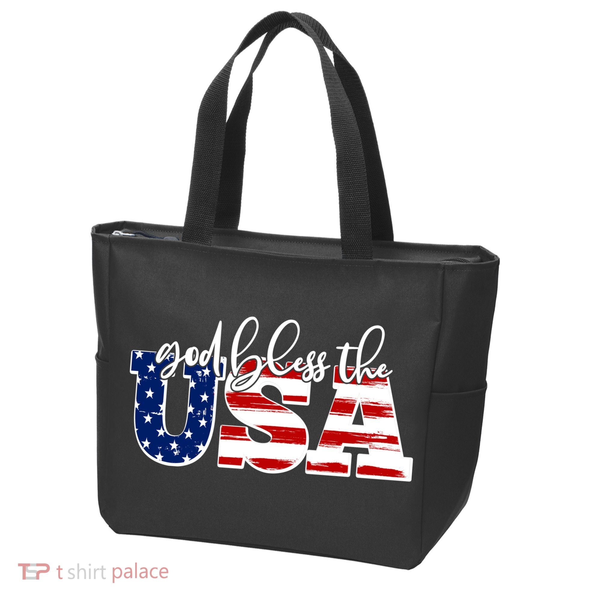 God Bless The USA American Flag Tote Bag