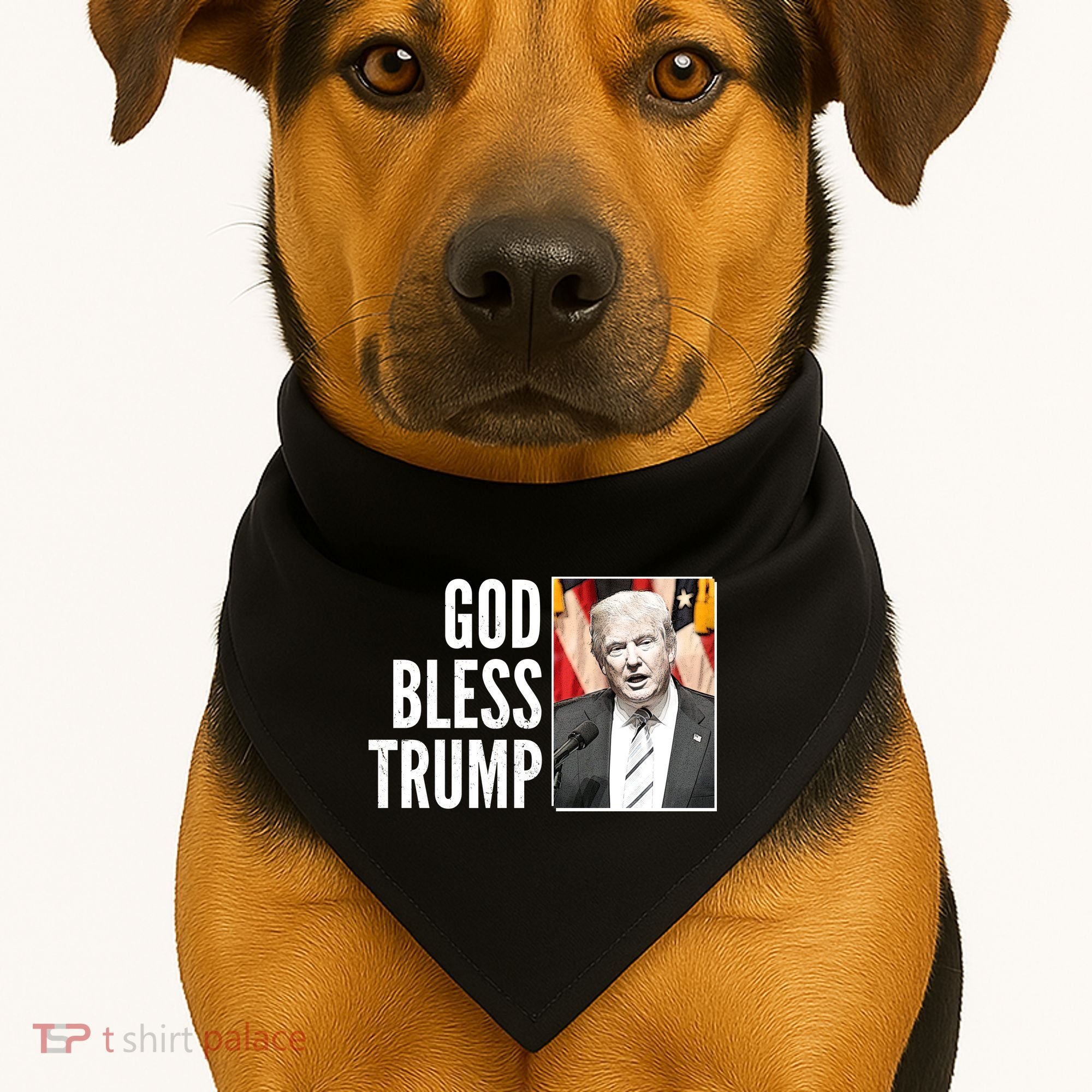 God Bless Trump USA-Made Doggie Bandana