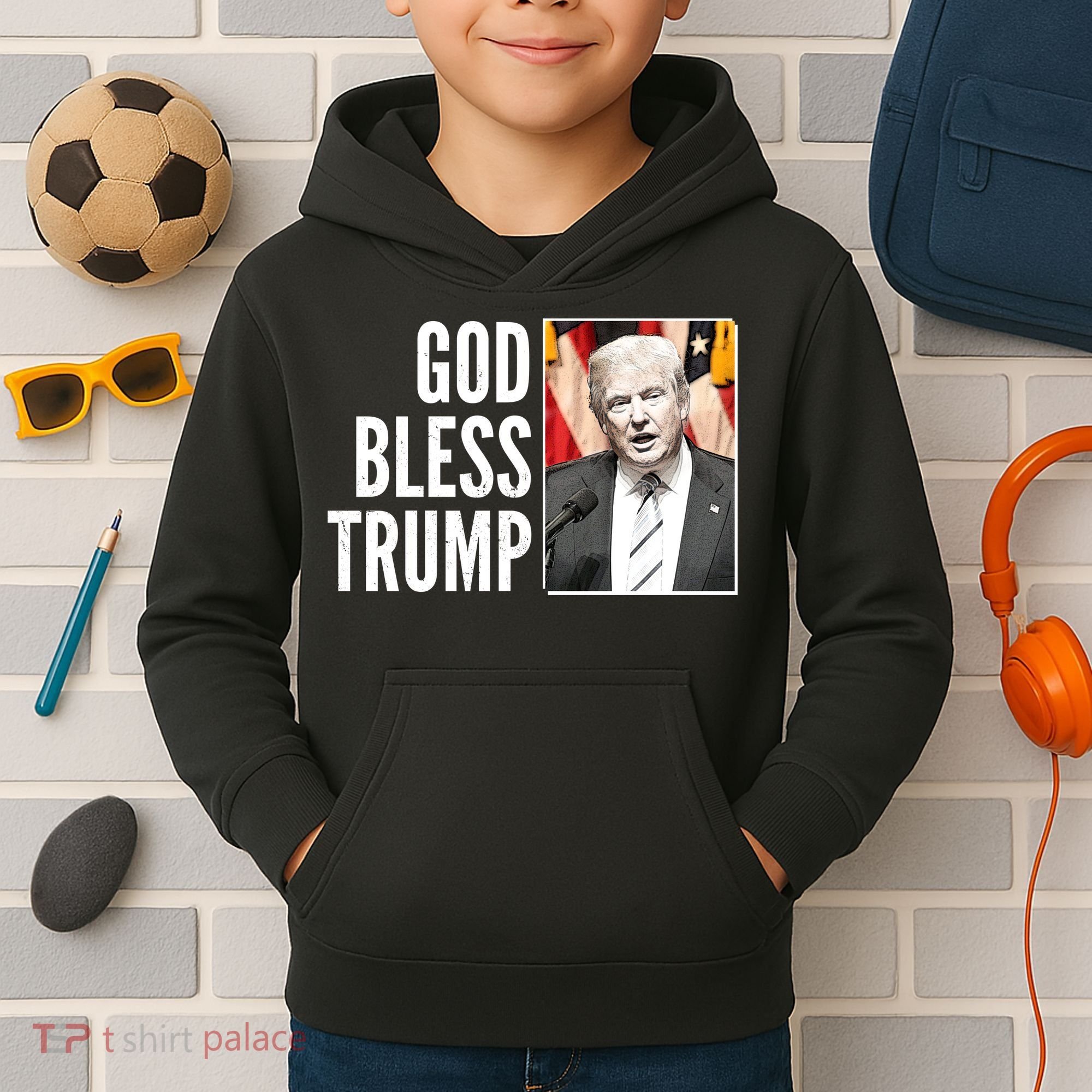 God Bless Trump Kids Hoodie