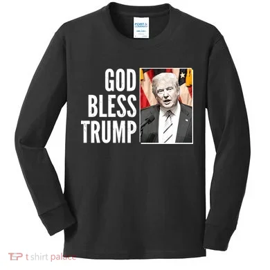 God Bless Trump Kids Long Sleeve Shirt