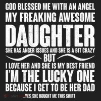 God Blessed Me With An Angel My Awesome Daughter Golf Towel thumb 3