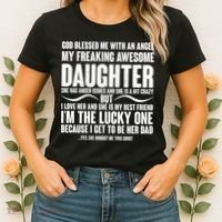 God Blessed Me With An Angel My Awesome Daughter Women's T-Shirt thumb 2