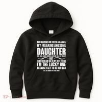 God Blessed Me With An Angel My Awesome Daughter Kids Hoodie thumb 0