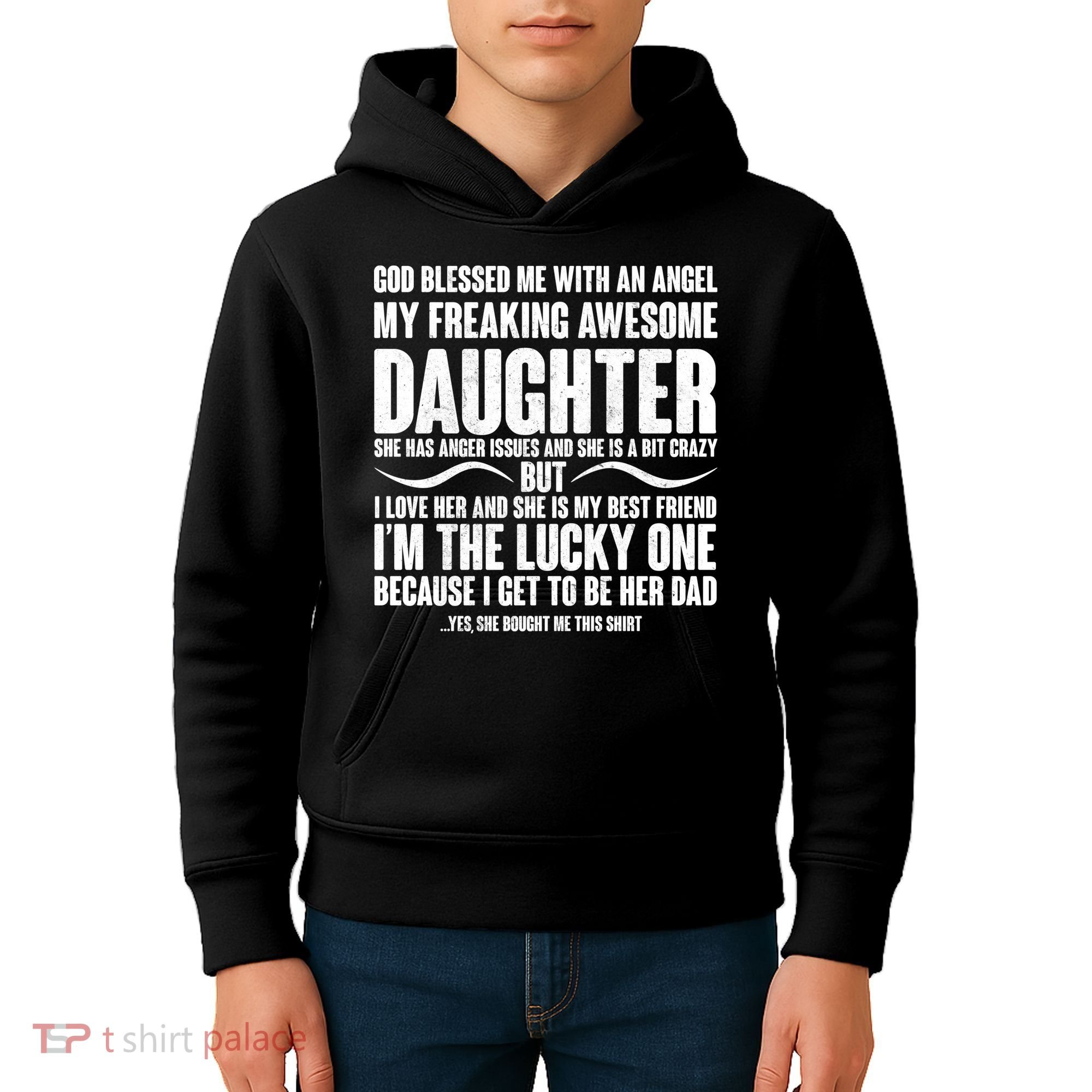 God Blessed Me With An Angel My Awesome Daughter Kids Hoodie