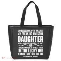 God Blessed Me With An Angel My Awesome Daughter Tote Bag thumb 0
