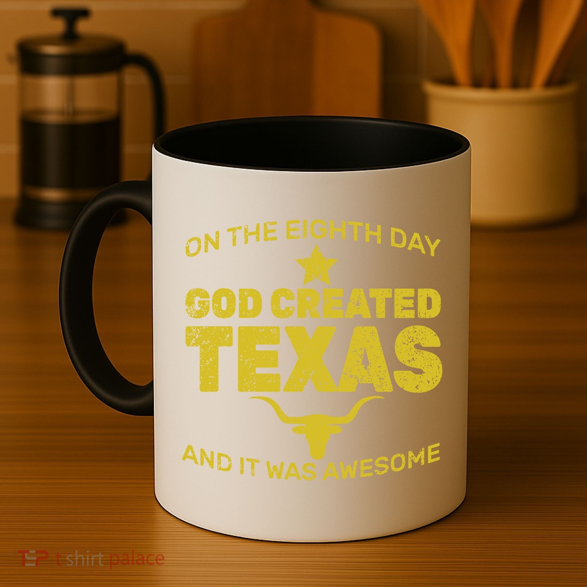 God Created Texas Coffee Mug