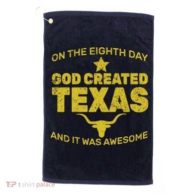 God Created Texas Golf Towel