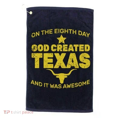 God Created Texas Golf Towel