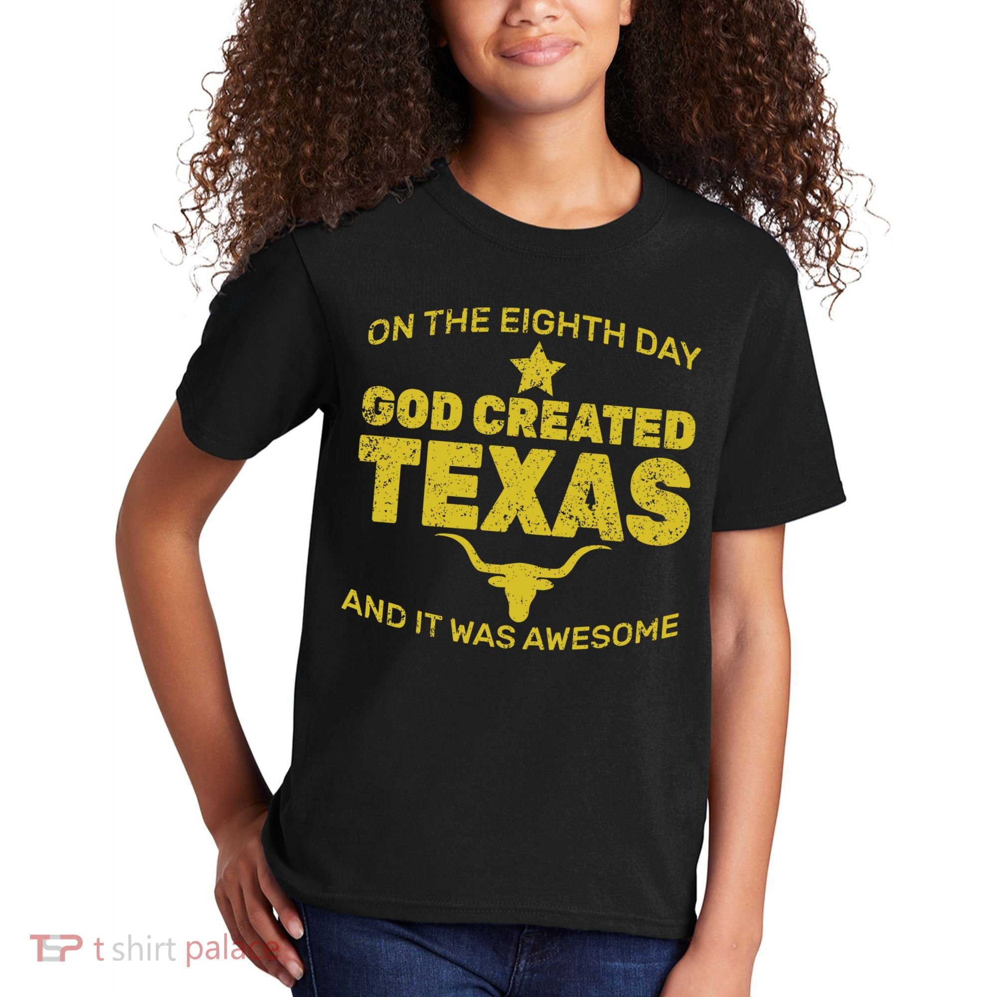 God Created Texas Kids T-Shirt
