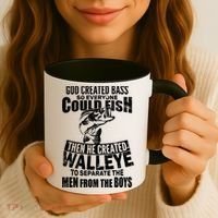 God Created Walleye Coffee Mug thumb 3