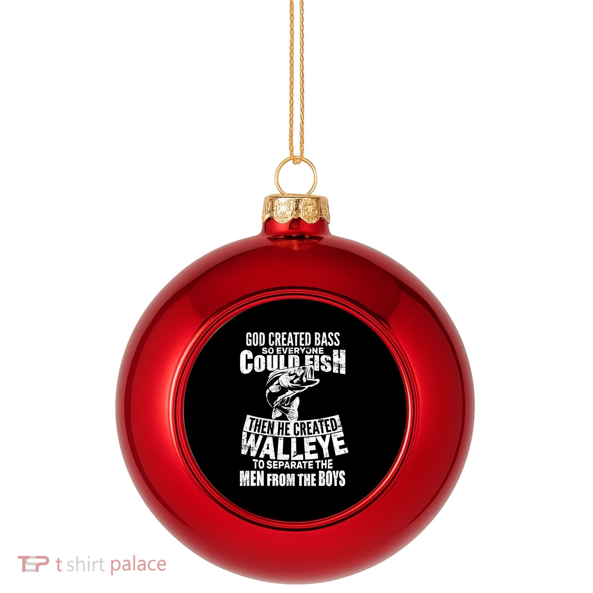 God Created Walleye Plastic Christmas Ball Ornament