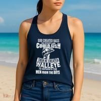 God Created Walleye Women's Tank Top thumb 2