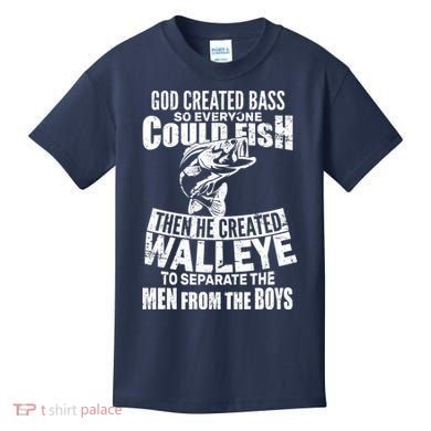 God Created Walleye Kids T-Shirt