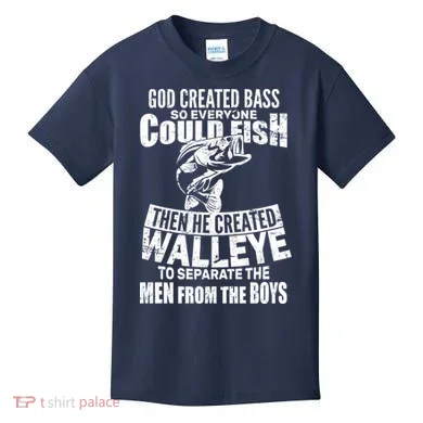 God Created Walleye Kids T-Shirt