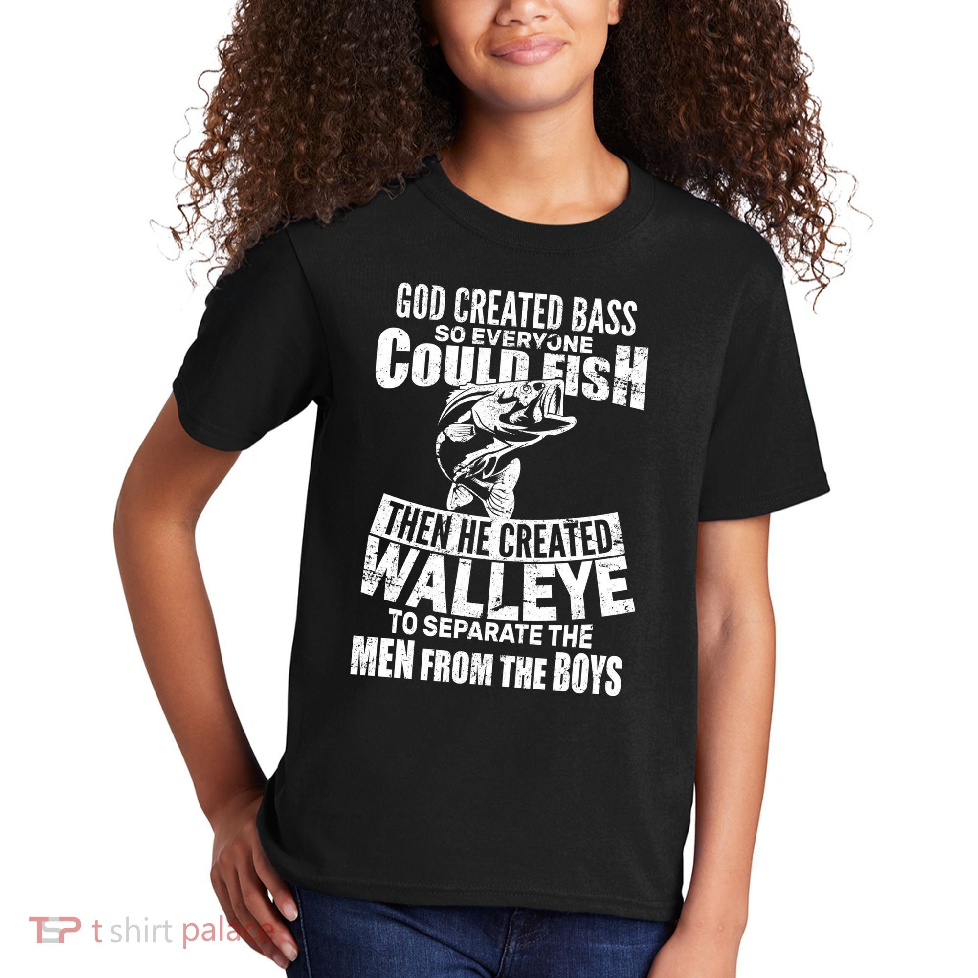 God Created Walleye Kids T-Shirt