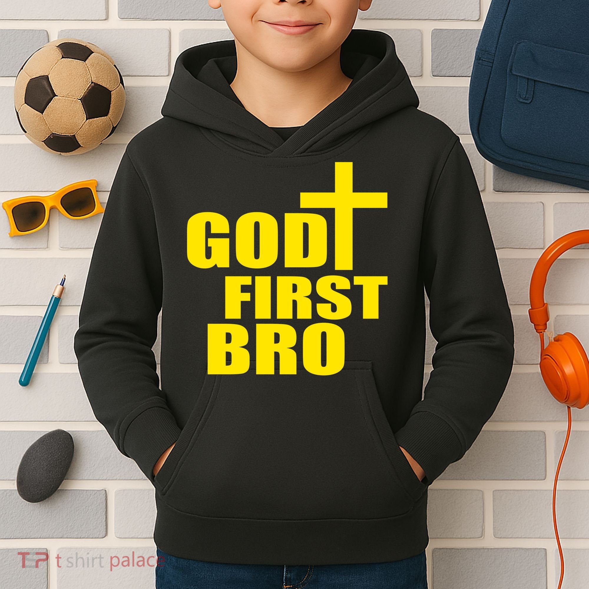 God First Bro Kids Hoodie