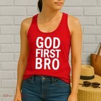 God First Bro Christian Women's Tank Top thumb 2