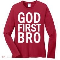 God First Bro Christian Women's Long Sleeve Shirt thumb 0