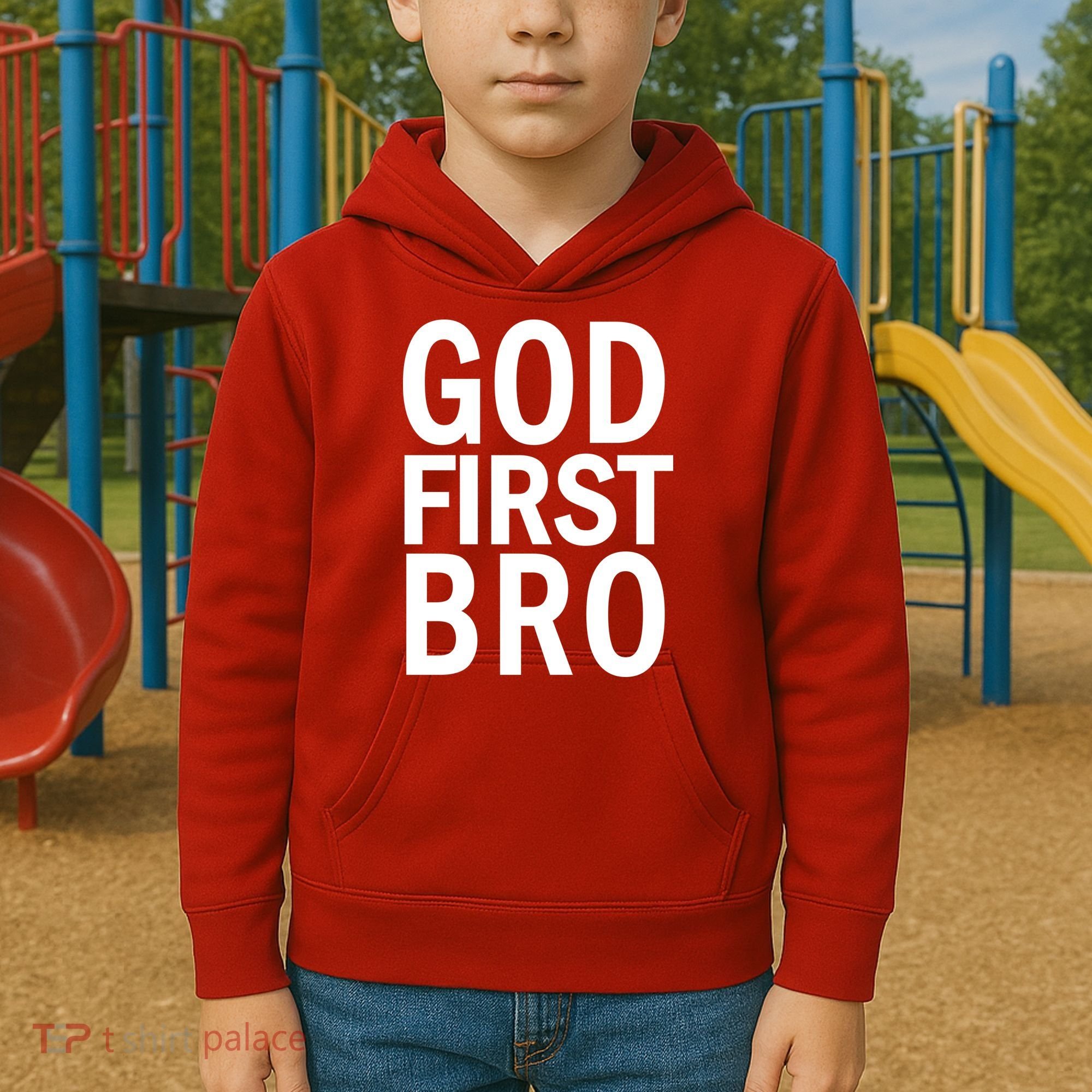 God First Bro Christian Kids Hoodie