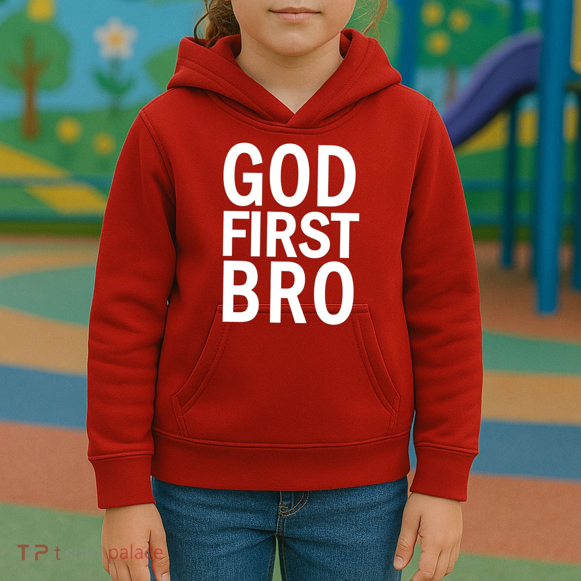 God First Bro Christian Kids Hoodie